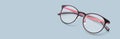 Fashion glasses with a combination of black and pink frames