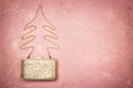 Fashion and glitter Christmas decor on pink background Royalty Free Stock Photo