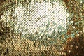 Fashion gold sequin background, fabric glitter surfactant Royalty Free Stock Photo