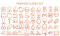 Fashion gradient outline icons pack