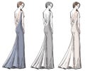 Fashion hand drawn illustration. Long dress. Royalty Free Stock Photo