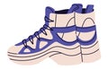 Fashion high top sneakers. Modern basketball boots. Urban trainers for walking. Sport footwear in casual style. Fitness