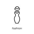 Fashion icon. Trendy modern flat linear vector Fashion icon on w