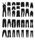 Fashion icons and items of pants silhouettes clothing