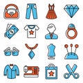 Fashion Icons Set on White Background. Vector Royalty Free Stock Photo