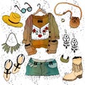 Fashion illustration clothing set