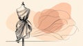 Dress Design Sketch on Mannequin, Fashion Concept Royalty Free Stock Photo