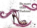 Fashion illustration with elegant female shoe with bow