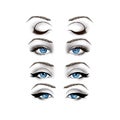 Fashion Illustration - eyes on White background