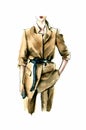 illustration fashion image for a business woman, silhouette of a woman in a pantsuit