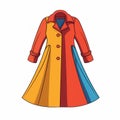 Colorful Rainbow Coat Design - Minimalist And Stylish Costume Illustration