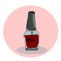 Fashion illustration. Nail polish bottle.