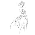 Fashion illustration, scribble drawing by black lines Royalty Free Stock Photo