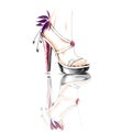 Fashion illustration. Woman heels Royalty Free Stock Photo