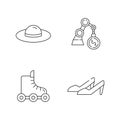Fashion industry linear icons set