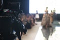 Fashion Show, Catwalk Event, Runway Show Television Camera Broadcasting. Royalty Free Stock Photo