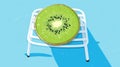 Fashion-inspired Illustration Of Ripe Kiwi On White Chair