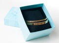 Fashion jewelry, bracelets in a gift box Royalty Free Stock Photo