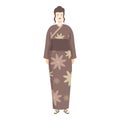 Fashion kimono icon cartoon vector. Woman costume