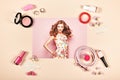 Fashion lady accessories collage Royalty Free Stock Photo