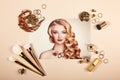 Fashion lady accessories collage Royalty Free Stock Photo