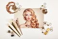 Fashion lady accessories collage Royalty Free Stock Photo