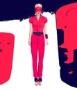 Fashion lady Black and red style Royalty Free Stock Photo