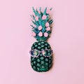 Fashion Lady Pineapple. Pretty In Pink Royalty Free Stock Photo