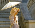 Fashion lady with an umbrella highclass rich money Royalty Free Stock Photo