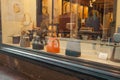 Fashion leather handbags in a boutique shop display window in Florence, Italy Royalty Free Stock Photo