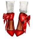 Fashion Legs on Red High Heels