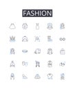 Fashion line icons collection. perception, image, status, influence, credibility, reliability, authority vector and