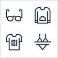 Fashion line icons. linear set. quality vector line set such as bikini, t shirt, sweater