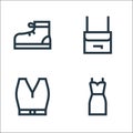 fashion line icons. linear set. quality vector line set such as dress, shirt, handbag