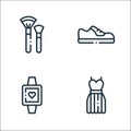 fashion line icons. linear set. quality vector line set such as dress, wristwatch, shoe