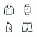 Fashion line icons. linear set. quality vector line set such as pants, detergent, watches