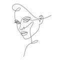 Fashion lineart portrait of young beautiful woman