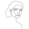 Fashion lineart portrait of young beautiful woman