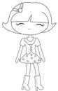 Fashion little girl coloring page Royalty Free Stock Photo