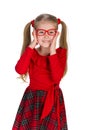 Fashion little girl in glassess