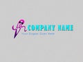 Fashion logo in pink and tosca Royalty Free Stock Photo