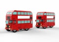 Fashion london doubledecker red bus. 3d render Royalty Free Stock Photo