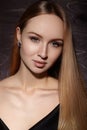 Fashion long hair. Beautiful blond girl. Healthy straight shiny hair style. Beauty woman model. Smooth hairstyle