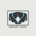 Modern Smart Dog Shape Emblem Symbol Vector stock illustration