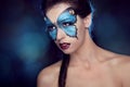 Fashion Make up. Butterfly makeup on face beautiful woman. Art P Royalty Free Stock Photo