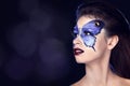 Fashion Make up. Butterfly makeup on face beautiful woman