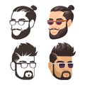 Fashion male haircute and shaven beard set Royalty Free Stock Photo