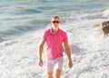 Fashion man on the beach Royalty Free Stock Photo