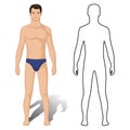 Fashion man colored & outlined template figure