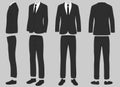 fashion man isolated, front, back and side view, vector illustration, businessman suit uniform Royalty Free Stock Photo